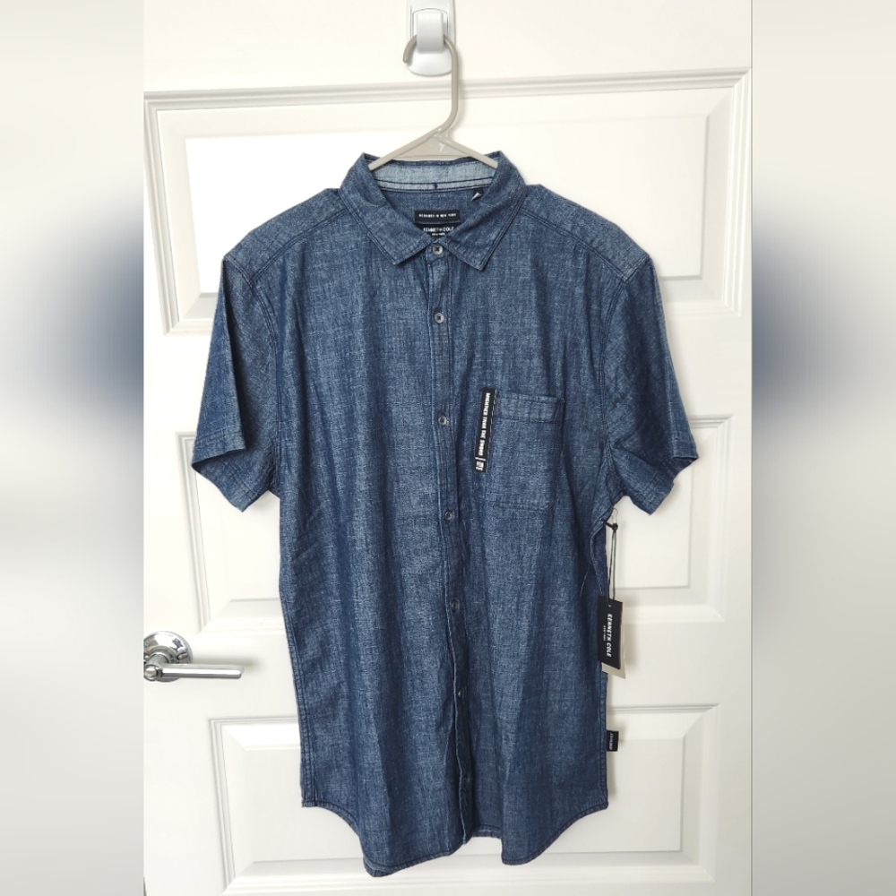 Men's Blue Button-Up Shirt